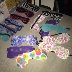 Making little "spa masks" for some awesome 2nd grade girls at FBC Frisco GA's :-).