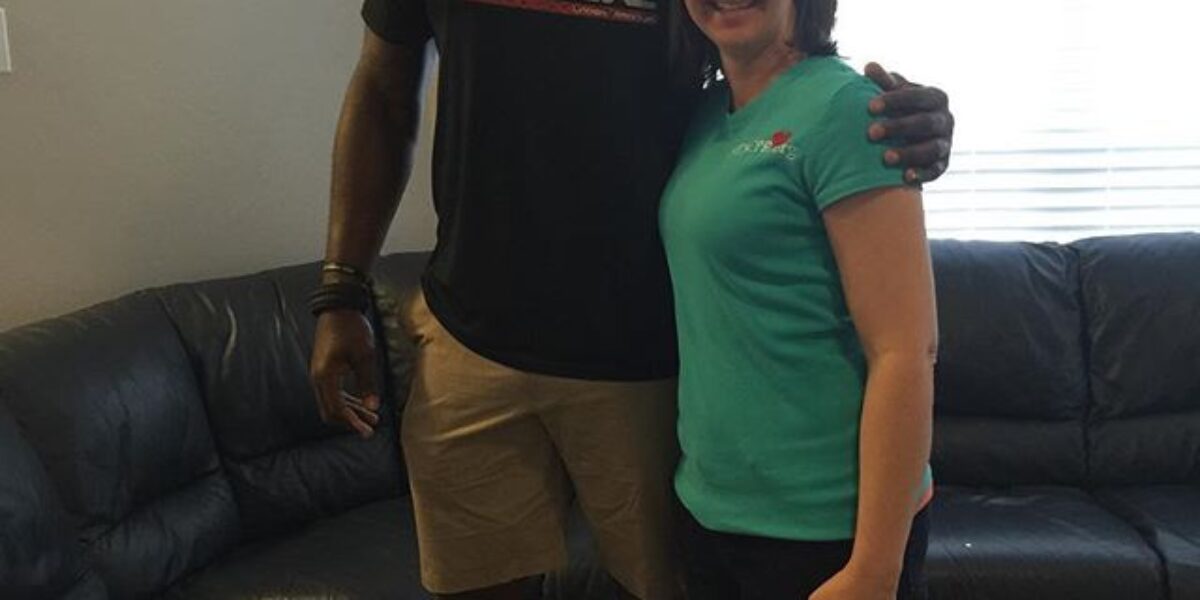 Taught CPR to my first celebrity! Thanks for coming Edgar Jones, NFL player!